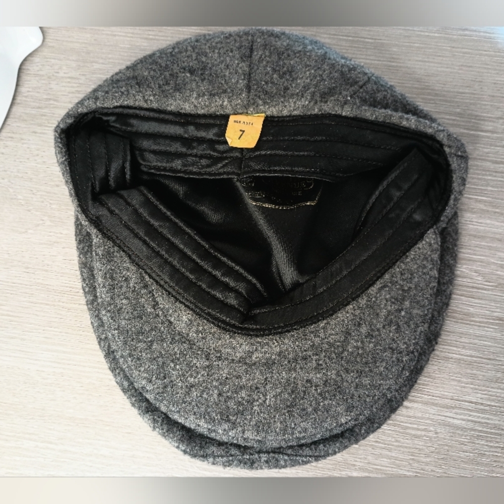 Vintage Dobbs Fifth Avenue Felted Wool Newsboy Cap Gray Mens 7 Cabbie Hat - Picture 10 of 14